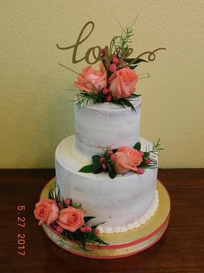 Semi-Naked Wedding Cake  - Cake by Christina's Novelty Cakes & Creations