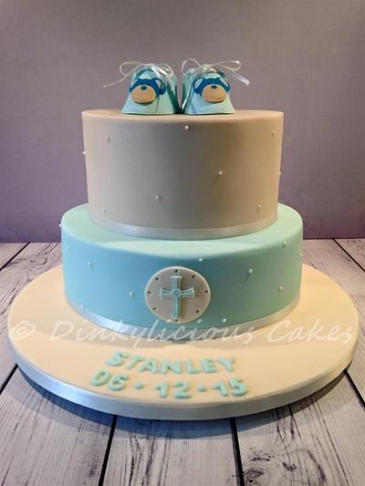 Bear Booties Christening Cake - Cake by Dinkylicious Cakes