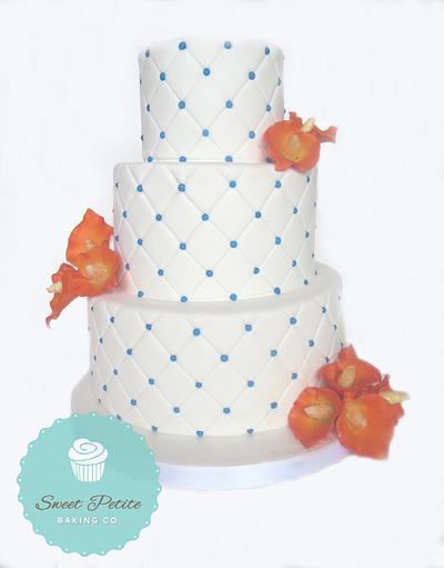 Orange and Blue Calla Lily Cake - Cake by Sweet Petite Baking Co.