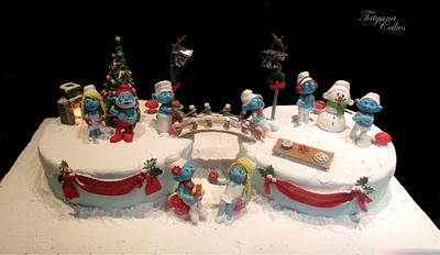 The smurfs - A christmas carol  - Cake by Tatyana Cakes