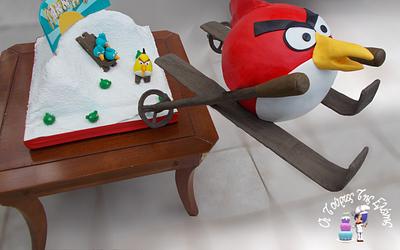 Angry Bird (Gravity cake) - Cake by Moustoula Eleni (Alchemists of cakes)
