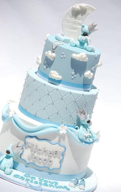 Blue Christening - Cake by Lesley Wright