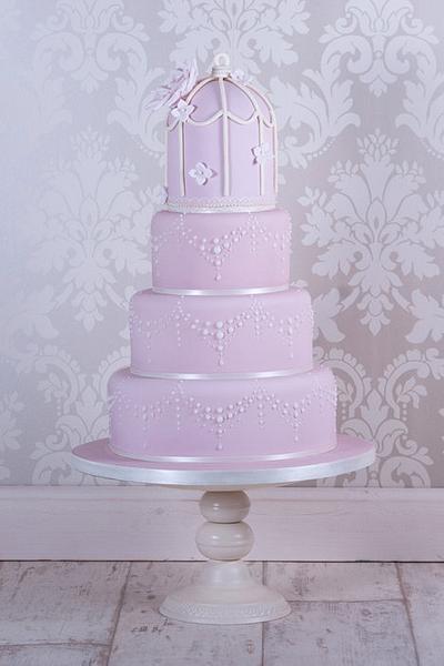 Vintage Dusky Pink Birdcage Cake - Cake by Thornton Cake Co.