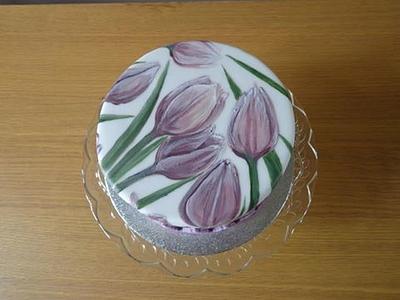 Lilac Tulip Cake - Cake by Zoe White