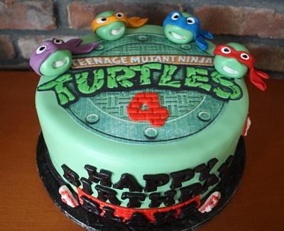 Teenage Mutant Ninja Turtles Cake and Cookies - Cake by Pam and Nina's Crafty Cakes