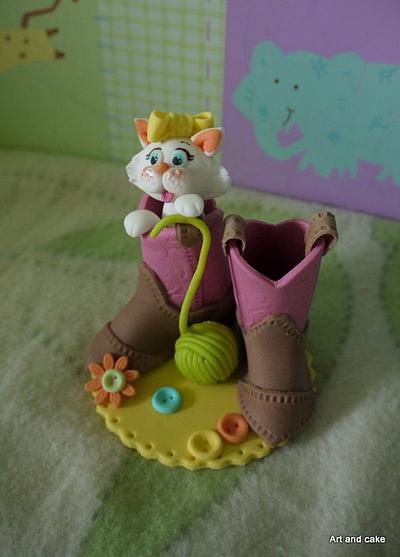 Cake topper, puss(y) in boots.. - Cake by marja