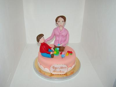 Grandmother playing with grandson - Cake by Le Torte di Mary