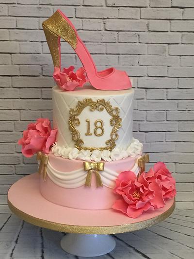 Pink and girly  - Cake by Rock and Roses cake co. 