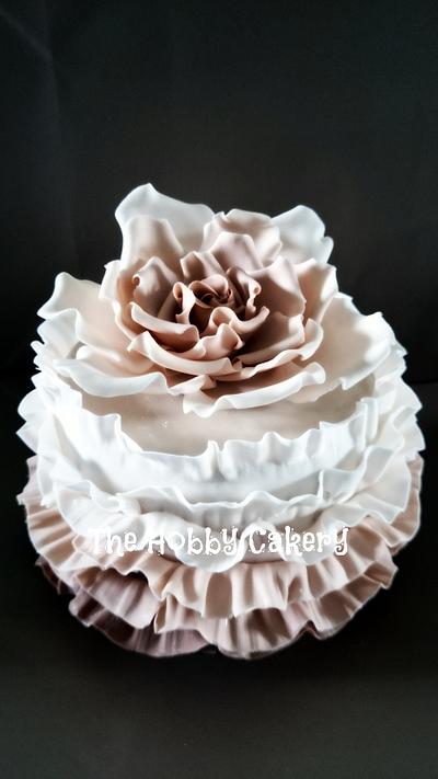 vintage rose and ruffles  - Cake by joanne
