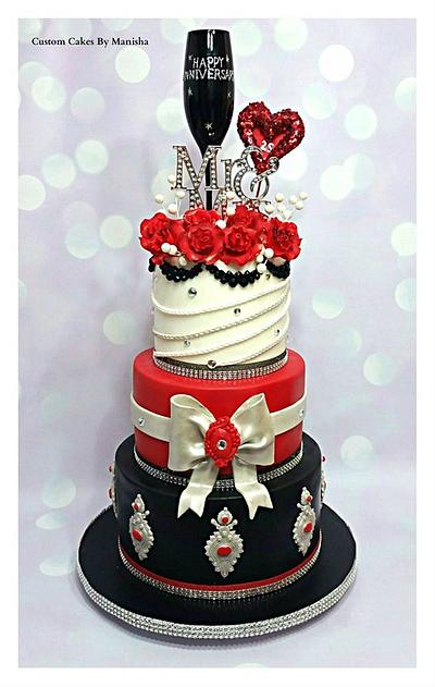 25th Wedding Anniversary Cake! - Cake by Custom Cakes By Manisha