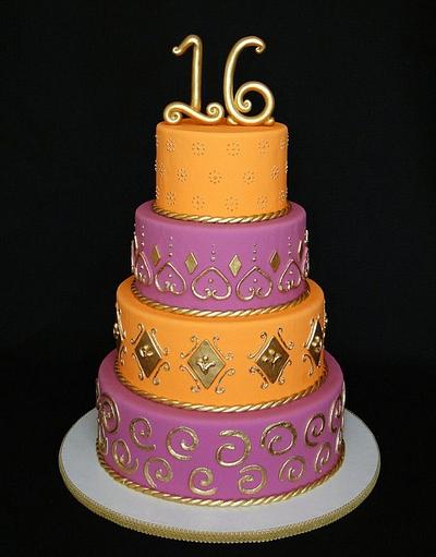 Bollywood Sweet 16 - Cake by Elisa Colon