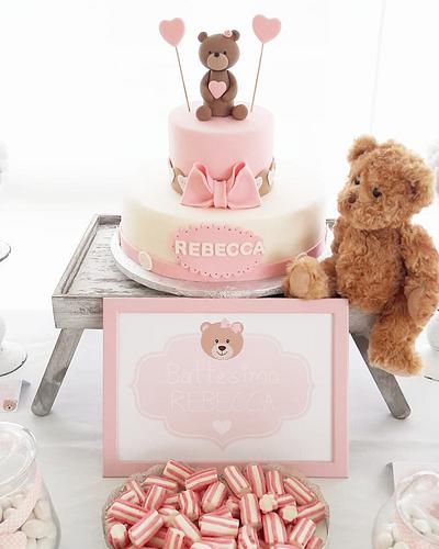 Sweet teddy bear baptism cake - Cake by Silvia Tartari