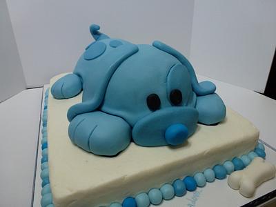 Blue Puppy Dog for a Baby Shower - Cake by Chris Jones