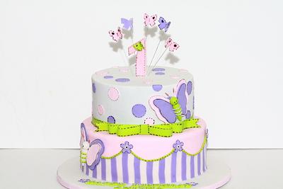 Butterfly first birthday cake - Cake by Chaitra Makam