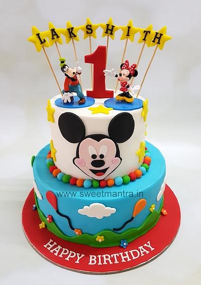 Mickey Mouse 1st birthday cake - Cake by Sweet Mantra Homemade Customized Cakes Pune