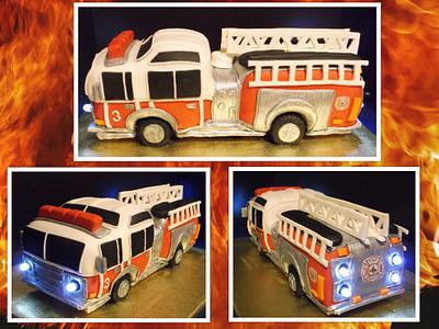 Fire Truck Cake  - Cake by Tracy's Custom Cakery LLC