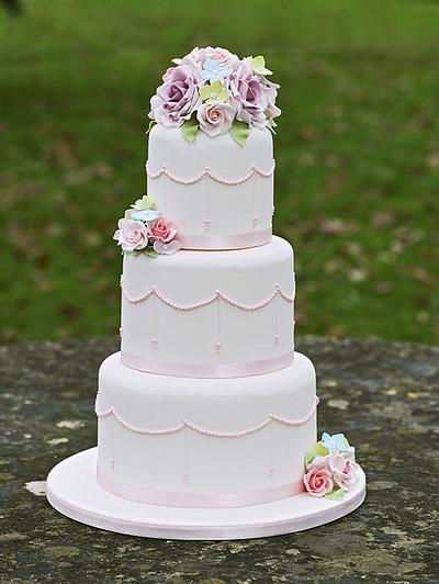 Pink Floral Wedding Cake - Cake by ClearlyCake