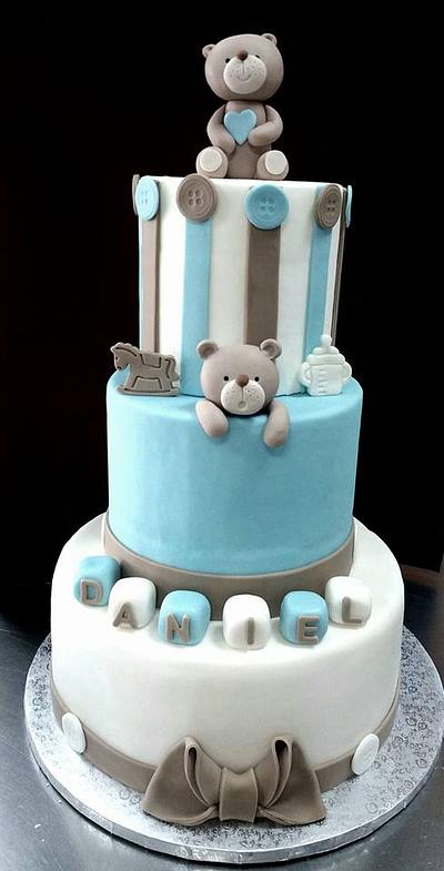 Baptism teddy bears cake - Cake by Silvia Tartari