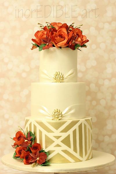 "Rendition of True Love"-Wedding Cake - Cake by Rumana Jaseel