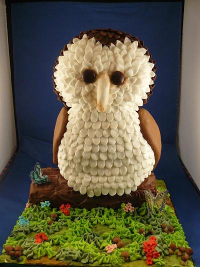 Barn Owl Cake  - Cake by Krazy Kupcakes 