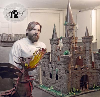 Chocolate castle and dragon! - Cake by Daniel Diéguez
