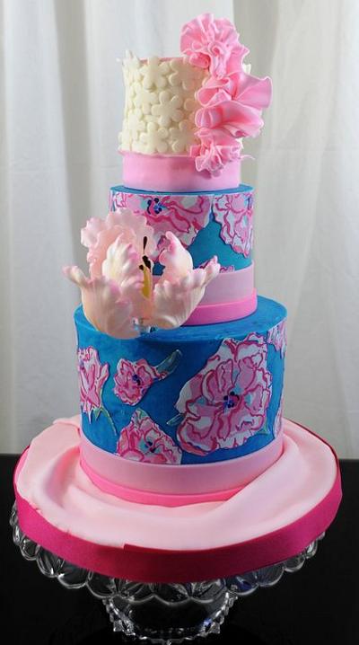 Print Cake and a Parrot Tulip - Cake by Sugarpixy