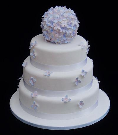 Hydrangea Wedding Cake - Cake by Ceri Badham