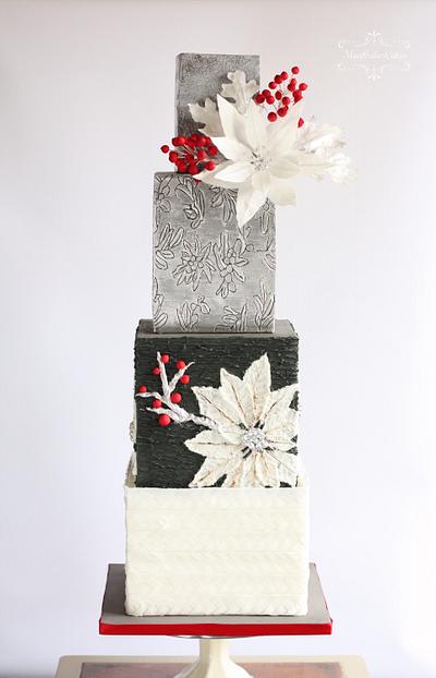 White Poinsettia Wedding Cake - Cake by MayBakesCakes