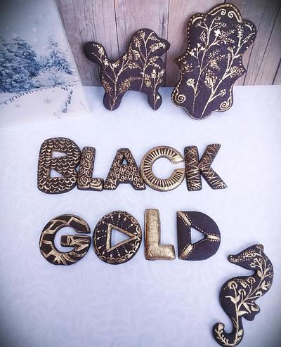 Black & Gold  - Cake by Cookies by Joss 