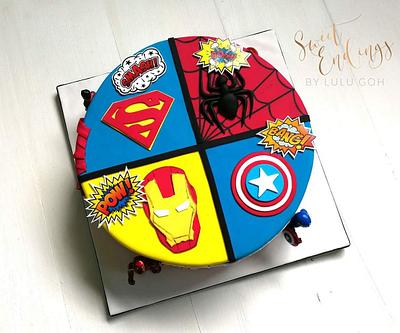 Superheroes Unite - Cake by Lulu Goh