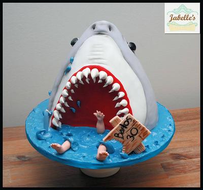 30th shark cake - Cake by Tracy Jabelles Cakes