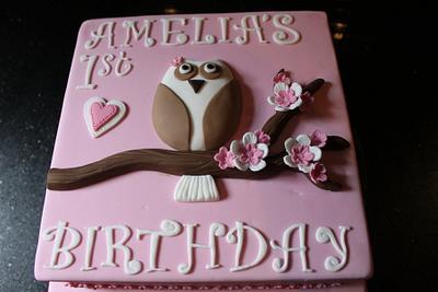Amelia's Owl 1st Birthday Cake - Cake by Anniescakes
