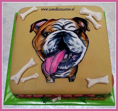 Fondant BullDog - Cake by Sam & Nel's Taarten