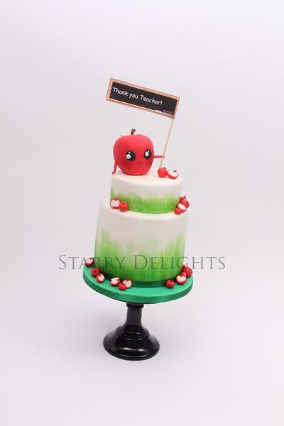 Thank you Teacher apple cake tutorial - Cake by Starry Delights