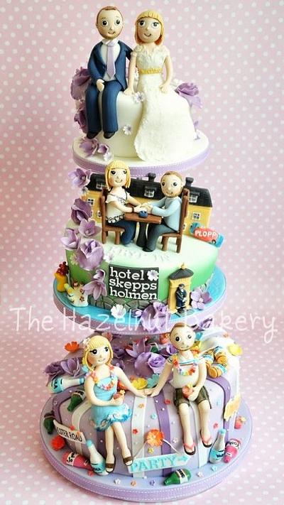 Personalised Story Wedding Cake - Cake by HazelnutBakery