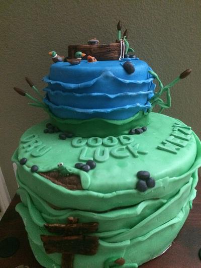 Fishing going away cake - Cake by Cakes by Crissy 