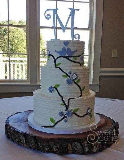 Blue Birds on a Vine - Cake by Sweet Scene Cakes