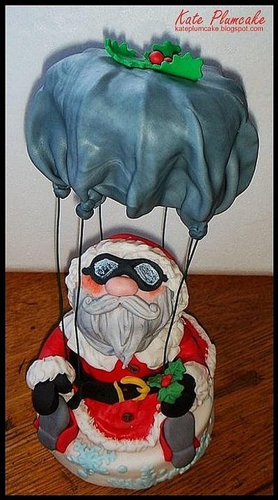 Father Christmas skydiver - Cake by Kate Plumcake