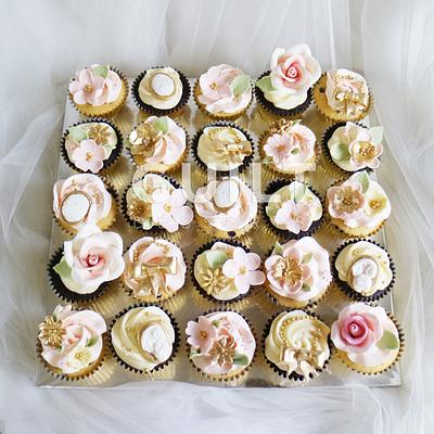 Pink and Gold Cupcakes - Cake by Guilt Desserts