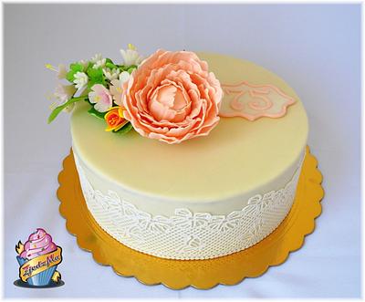 cakes with peony - Cake by zjedzma