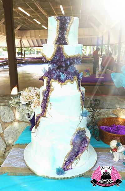 Amethyst & Turquoise Geode Cake - Cake by Cakes ROCK!!!  