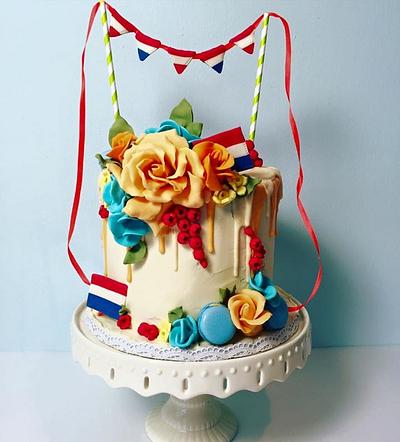 Jolanda's Despedida drippy cake. All chocolate including the flowers - Cake by Dominique Ballard