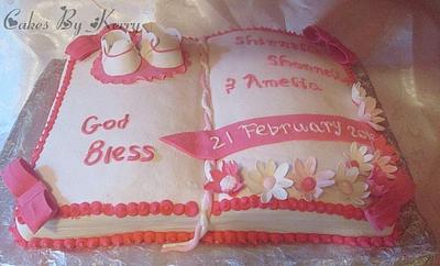 Christening Cake for Twins Plus One  - Cake by kmac