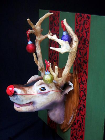 Rudolph (sort of) - Cake by Purple Feather Cake Design