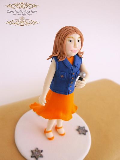 Fondant Model- Girl singing karaoke - Cake by Leah Jeffery- Cake Me To Your Party