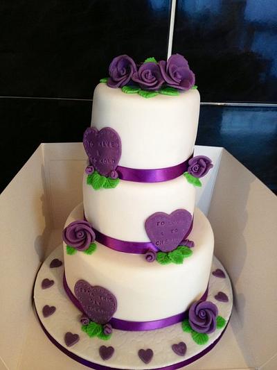 Wedding vow wedding cake  - Cake by Kirsty 