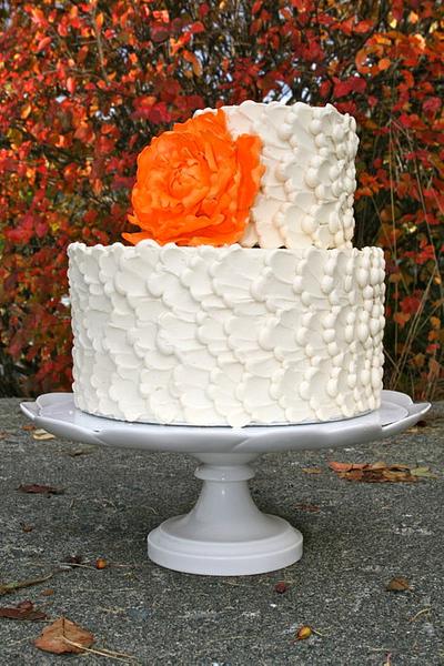 Buttercream with orange peony - Cake by Rachel Skvaril