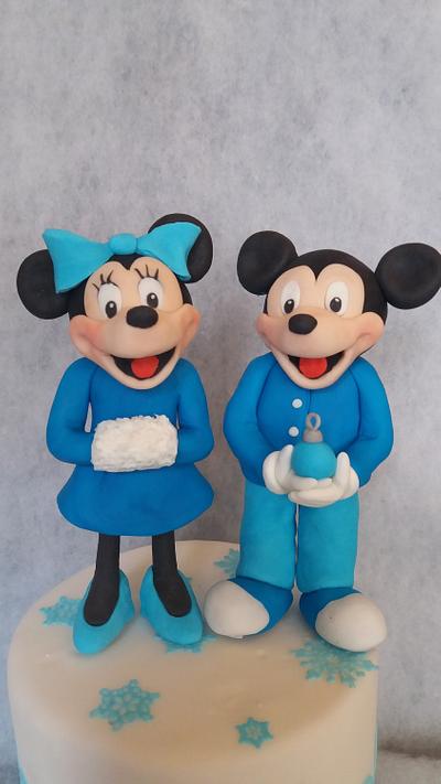 blue Mickey and minnie - Cake by Petra