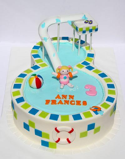 Pool party with slide - Cake by Kerrin