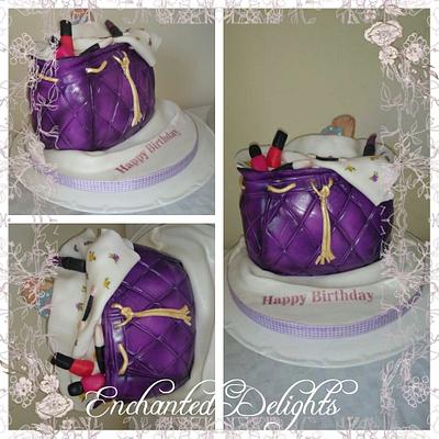 makeup bag cake - Cake by Enchanted Delights - Estella Collins 